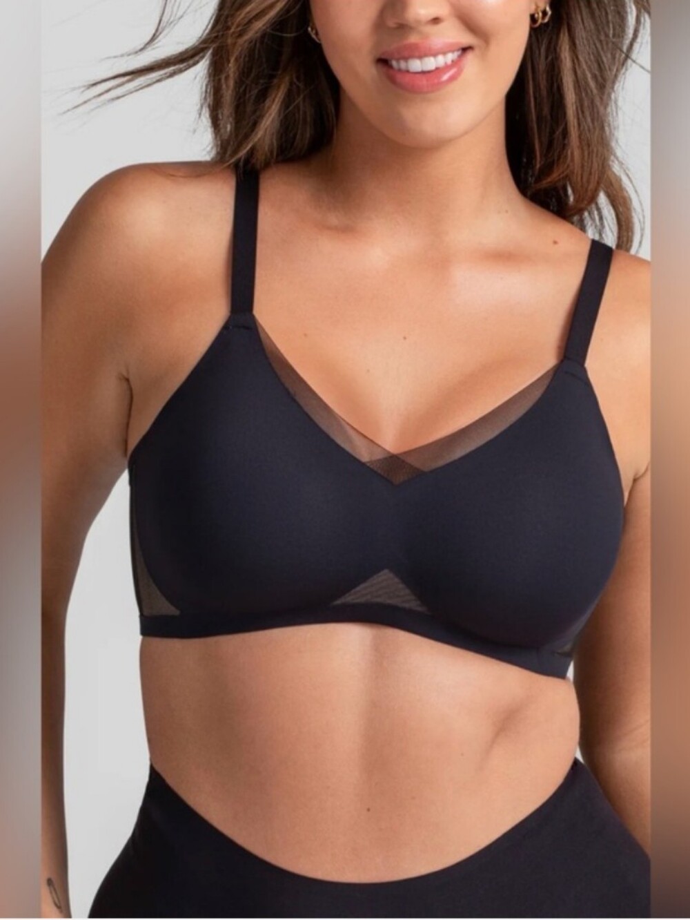 Honeylove Bra S Black Liftwear‎ CrossOver Wireless Everyday Black Size S NWT!